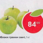 Стоимость яблок в Пятерочке